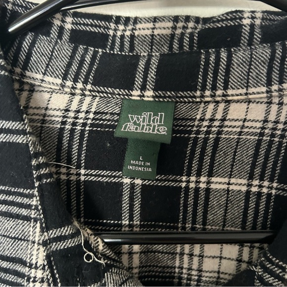 Wild Fable Black Plaid Flannel - Picture 3 of 3